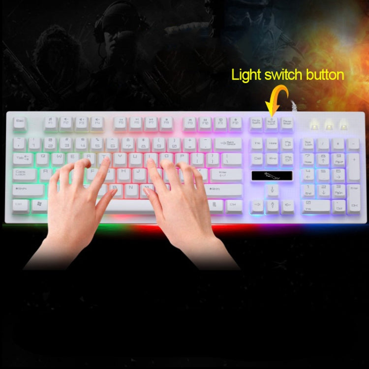 ZGB G20 1600 DPI Kit Clavier à Suspension Rétro-Éclairé Mécanique Filaire Professionnel + Souris Optique pour Ordinateur Portable, PC