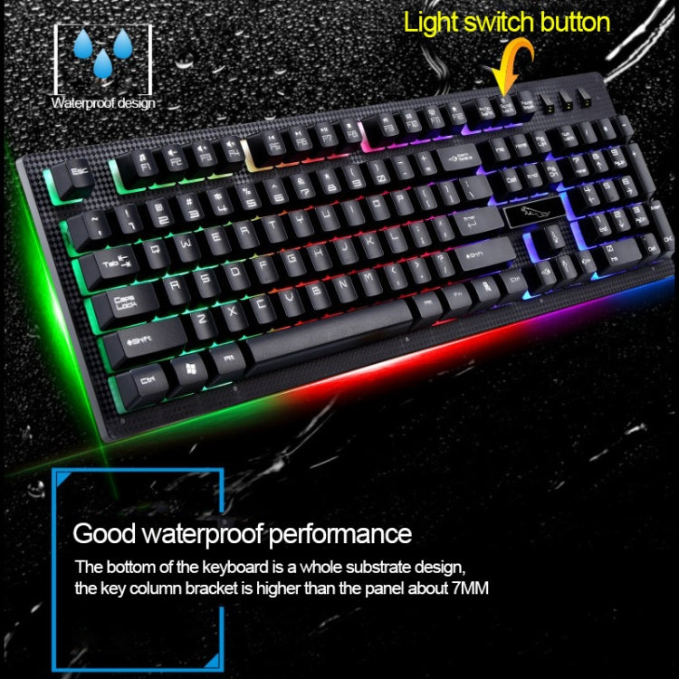 ZGB G20 1600 DPI Kit Clavier à Suspension Rétro-Éclairé Mécanique Filaire Professionnel + Souris Optique pour Ordinateur Portable, PC
