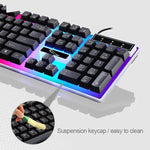 Kit clavier à suspension mécanique rétroéclairé coloré ZGB G21 1600 DPI filaire professionnel + souris optique pour ordinateur portable, PC