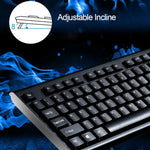 Clavier de jeu professionnel et souris optique filaire Chasing Leopard Q9 1600 DPI avec texture grille