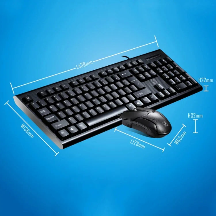 Clavier de jeu professionnel et souris optique filaire Chasing Leopard Q9 1600 DPI avec texture grille