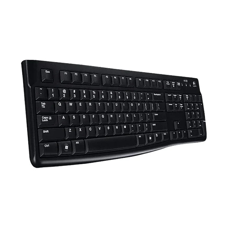 Clavier filaire USB étanche aux éclaboussures Logitech K120 pour ordinateurs de bureau / ordinateurs portables, Logitech K120