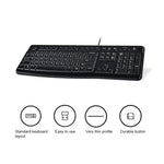 Clavier filaire USB étanche aux éclaboussures Logitech K120 pour ordinateurs de bureau / ordinateurs portables, Logitech K120