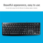 Clavier filaire USB étanche aux éclaboussures Logitech K120 pour ordinateurs de bureau / ordinateurs portables, Logitech K120