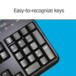 Clavier filaire USB étanche aux éclaboussures Logitech K120 pour ordinateurs de bureau / ordinateurs portables, Logitech K120