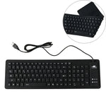 Clavier d'ordinateur portable de bureau étanche en silicone filaire USB 103 touches, langue française, longueur du câble : 1,5 m