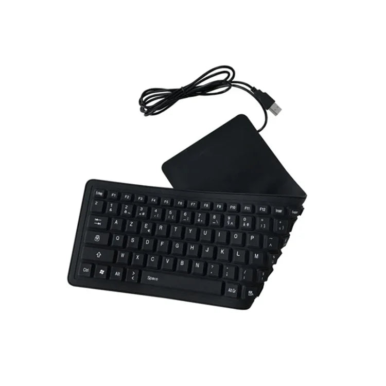 Clavier d'ordinateur portable de bureau étanche en silicone filaire USB 103 touches, langue française, longueur du câble : 1,5 m