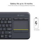 Clavier sans fil Logitech K400 Plus avec pavé tactile 2,4 GHz, portée sans fil : 10 m, Logitech K400 Plus