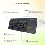 Clavier sans fil Logitech K400 Plus avec pavé tactile 2,4 GHz, portée sans fil : 10 m, Logitech K400 Plus