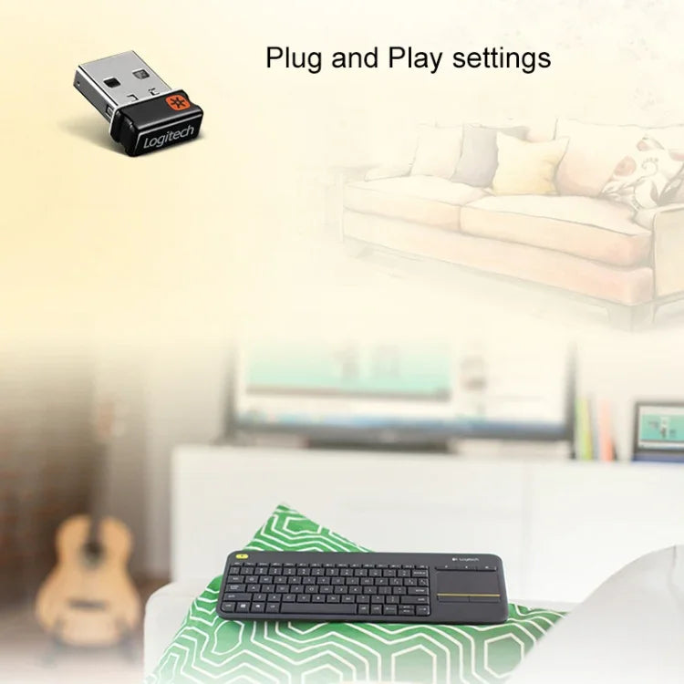 Clavier sans fil Logitech K400 Plus avec pavé tactile 2,4 GHz, portée sans fil : 10 m, Logitech K400 Plus
