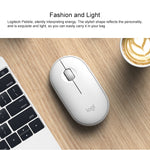 Souris optique sans fil Bluetooth Logitech Pebble de forme galet, fine, 3 boutons, 1000 DPI, silencieuse, portée sans fil : 10 m