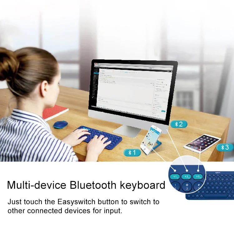 Clavier Bluetooth sans fil multi-dispositifs portable Logitech K380, K380