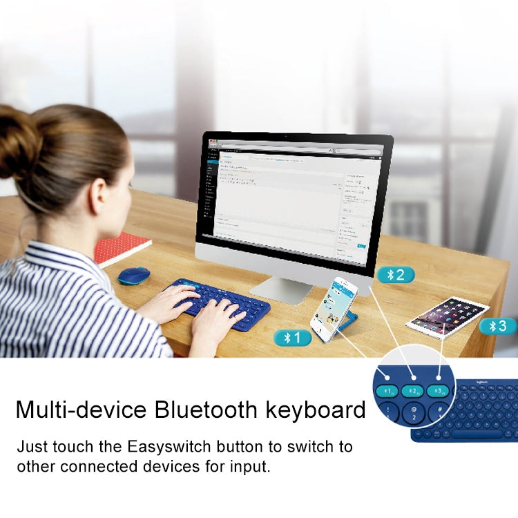Clavier Bluetooth sans fil multi-dispositifs portable Logitech K380, K380