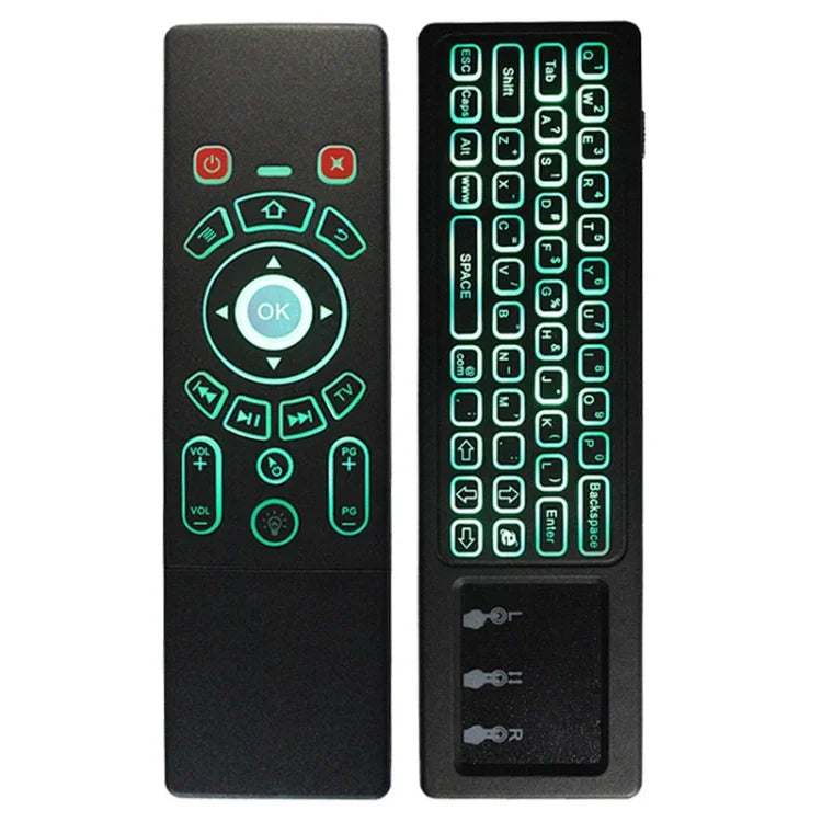 T6 Version lumineuse colorée Souris Air Clavier sans fil 2.4GHz Télécommande avec pavé tactile & apprentissage IR pour PC, Android TV Box / Smart TV, appareils multimédias, T6