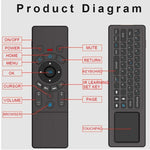 T6 Version lumineuse colorée Souris Air Clavier sans fil 2.4GHz Télécommande avec pavé tactile & apprentissage IR pour PC, Android TV Box / Smart TV, appareils multimédias, T6
