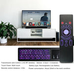 T6 Version lumineuse colorée Souris Air Clavier sans fil 2.4GHz Télécommande avec pavé tactile & apprentissage IR pour PC, Android TV Box / Smart TV, appareils multimédias, T6