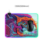 Tapis de souris illuminé à motif de monstre informatique, Taille : 35 x 25 x 0,4cm, 35 x 25 x 0,4cm
