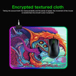 Tapis de souris illuminé à motif de monstre informatique, Taille : 35 x 25 x 0,4cm, 35 x 25 x 0,4cm