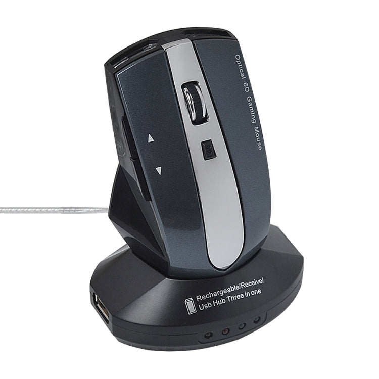 MZ-011 Souris optique sans fil rechargeable 2,4 GHz 1600 DPI avec fonction HUB, Noir, Noir Argent, Blanc + Bleu Royal, Blanc Perle, Bleu, Argent