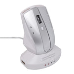 MZ-011 Souris optique sans fil rechargeable 2,4 GHz 1600 DPI avec fonction HUB, Noir, Noir Argent, Blanc + Bleu Royal, Blanc Perle, Bleu, Argent
