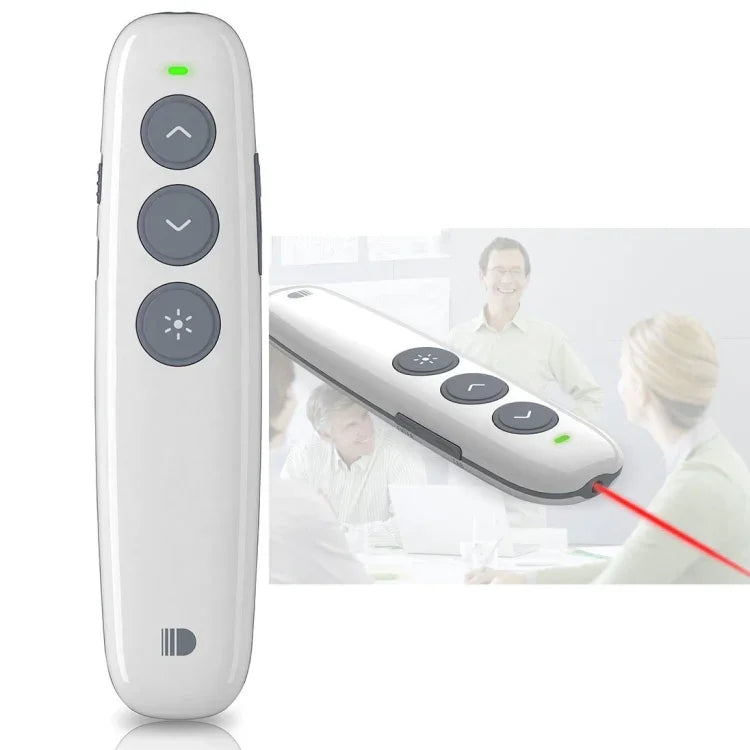 Stylo télécommande rechargeable sans fil Doosl DSIT007 2.4GHz pour présentation Powerpoint, distance de contrôle : 10m (blanc), DSIT007