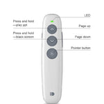 Stylo télécommande rechargeable sans fil Doosl DSIT007 2.4GHz pour présentation Powerpoint, distance de contrôle : 10m (blanc), DSIT007