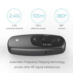 Télécommande mini rechargeable Doosl DSIT011 2.4GHz pour présentation PowerPoint, distance de contrôle : 100m (noir)