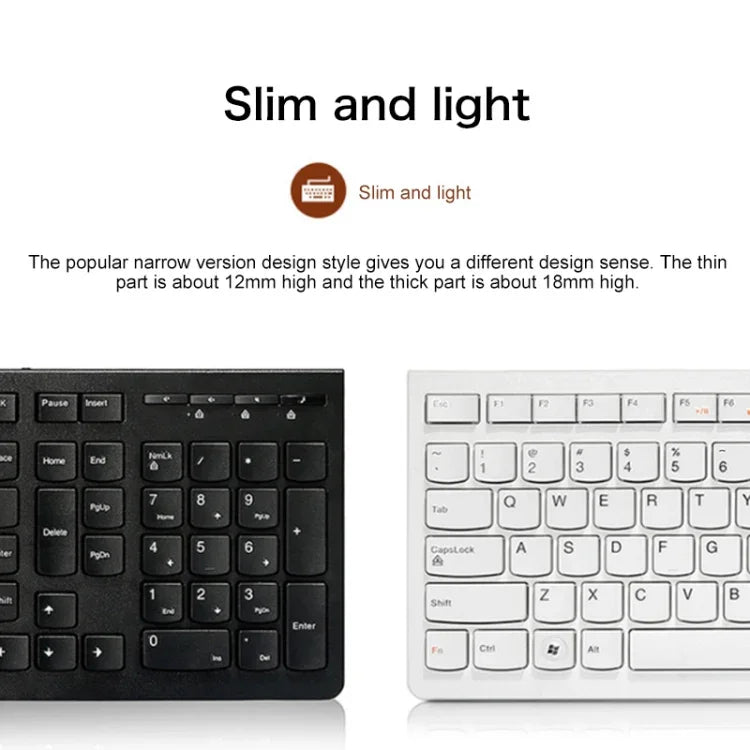 Clavier filaire simple ultra-fin Lenovo K5819 Office, K5819 (Noir)