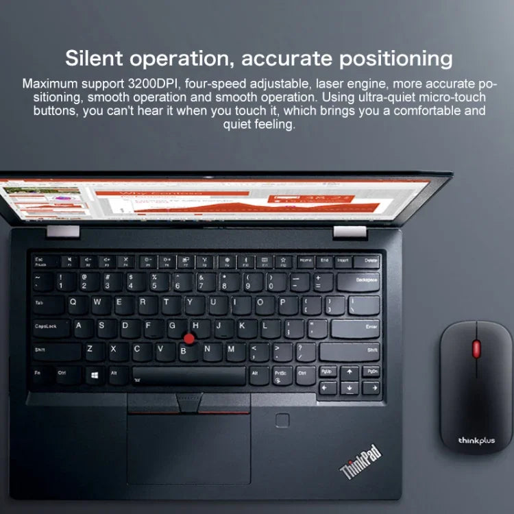 Souris Bluetooth sans fil portable de style professionnel Lenovo thinkplus, Souris professionnelle