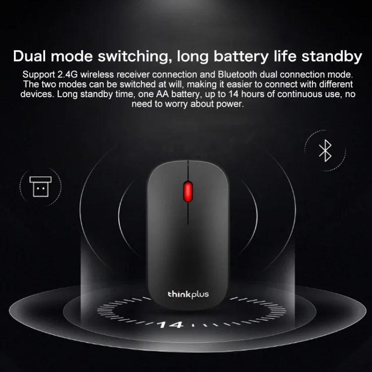 Souris Bluetooth sans fil portable de style professionnel Lenovo thinkplus, Souris professionnelle