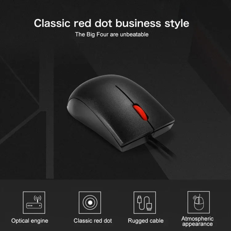 Souris filaire Lenovo M120 Pro Fashion Office Red Dot, souris filaire M120 Pro