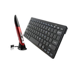 KM-808 Clavier Multimédia Sans Fil 2,4 GHz + Souris Stylo Optique Sans Fil avec Récepteur USB pour Ordinateur PC Portable, Couleur de la Souris Stylo Aléatoire, Clavier KM-808 + Souris Stylo (Blanc), Clavier KM-808 + Souris Stylo (Noir)