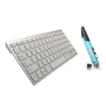 KM-808 Clavier Multimédia Sans Fil 2,4 GHz + Souris Stylo Optique Sans Fil avec Récepteur USB pour Ordinateur PC Portable, Couleur de la Souris Stylo Aléatoire, Clavier KM-808 + Souris Stylo (Blanc), Clavier KM-808 + Souris Stylo (Noir)
