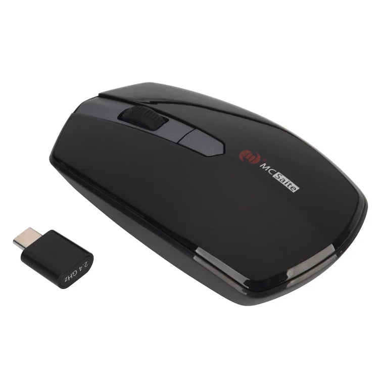 Souris optique sans fil 4 boutons MCSaite MC-369AG USB-C / Type-C 1600 DPI avec vitesse réglable sur trois niveaux