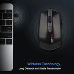 Souris optique sans fil 4 boutons MCSaite MC-369AG USB-C / Type-C 1600 DPI avec vitesse réglable sur trois niveaux