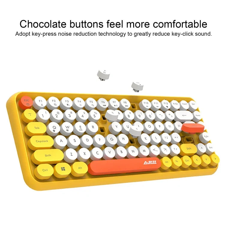 Clavier sans fil Ajazz 308I pour tablette, téléphone portable, ordinateur et bureau, noir