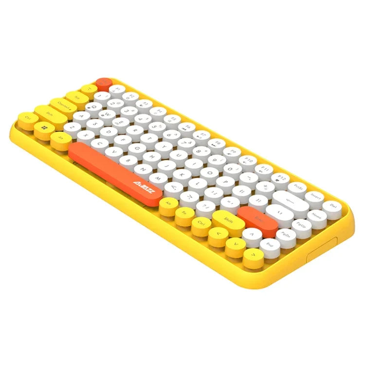 Ajazz 308I 84 touches, clavier Bluetooth jaune pour tablette, téléphone portable, ordinateur, maison ou bureau