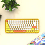 Ajazz 308I 84 touches, clavier Bluetooth jaune pour tablette, téléphone portable, ordinateur, maison ou bureau