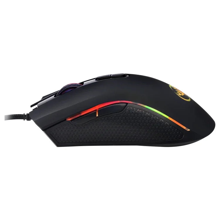 Souris optique ergonomique filaire HXSJ A869 colorée lumineuse 7 boutons 3200 DPI réglable, A869