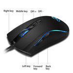Souris optique ergonomique filaire HXSJ A869 colorée lumineuse 7 boutons 3200 DPI réglable, A869