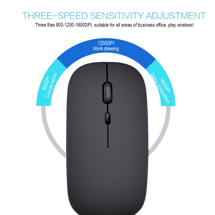 Souris optique silencieuse HXSJ M80 sans fil 2.4GHz 1600DPI à trois vitesses réglables, argent, blanc, noir, gris, or, or rose