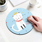 Tapis de Souris Rond Motif Chat Princesse, Diamètre : 22 cm, Chat Princesse