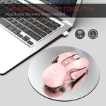 HXSJ T37 Souris silencieuse sans fil 2,4 GHz, 1600 dpi, 3 modes réglables, T37 Rose