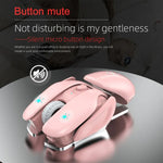 HXSJ T37 Souris silencieuse sans fil 2,4 GHz, 1600 dpi, 3 modes réglables, T37 Rose