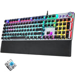 Clavier de jeu filaire USB AULA F2088 à 108 touches, lumière mixte, plaqué, mécanique, interrupteur bleu, avec bouton en métal, interrupteur bleu argenté