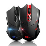 Souris Gamer Sans Fil Mute ET X-08 7 Touches 2400DPI 2.4G avec Récepteur USB et Rétroéclairage Coloré