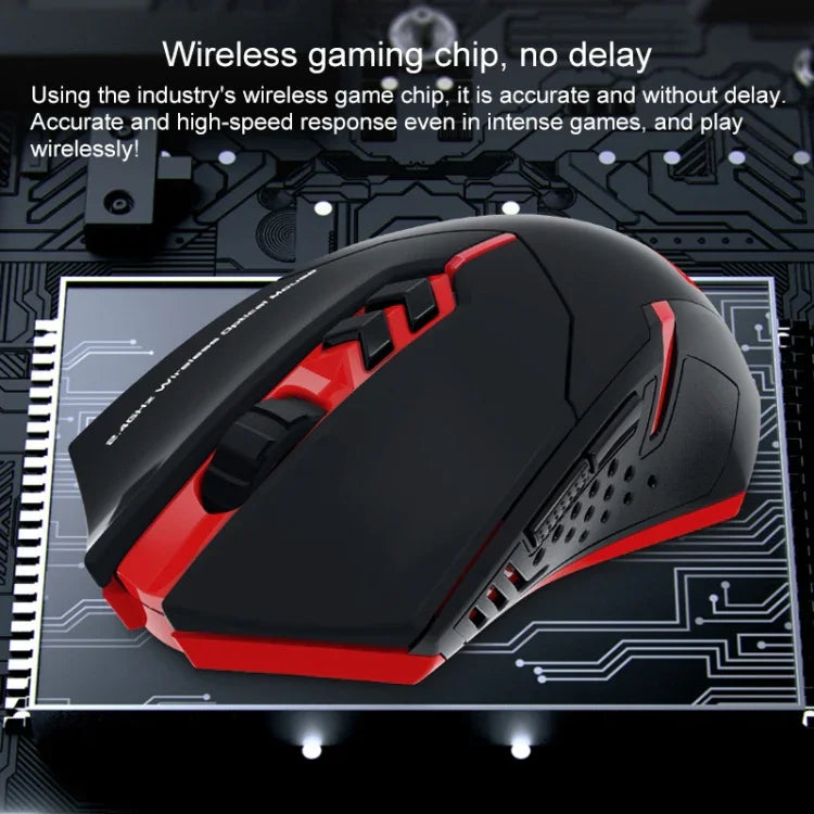 Souris Gamer Sans Fil Mute ET X-08 7 Touches 2400DPI 2.4G avec Récepteur USB et Rétroéclairage Coloré