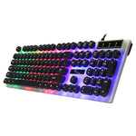 Chasing Leopard G21 Clavier filaire étanche avec 104 touches USB, capuchons de touches ronds flottants, style punk, rétroéclairage coloré, sensation mécanique, longueur : 1,3 m