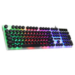 Chasing Leopard G21 Clavier filaire étanche avec 104 touches USB, capuchons de touches ronds flottants, style punk, rétroéclairage coloré, sensation mécanique, longueur : 1,3 m