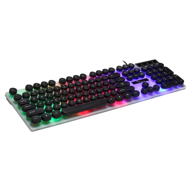 Chasing Leopard G21 Clavier filaire étanche avec 104 touches USB, capuchons de touches ronds flottants, style punk, rétroéclairage coloré, sensation mécanique, longueur : 1,3 m